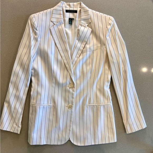 Ralph Lauren Silk Striped Suit Size 4 Old Money - Picture 15 of 16
